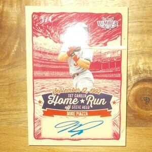 Mike Piazza 2025 Leaf Lumber Autograph 1/4 Los Angeles Dodgers HOF Catcher Mets